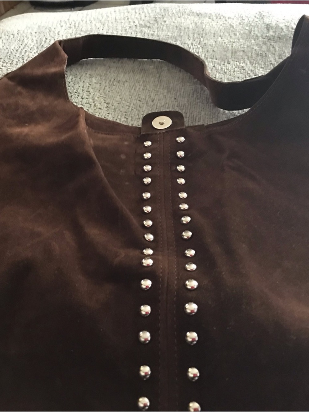 Suede Fringe Hobo Bag in Dark Brown
